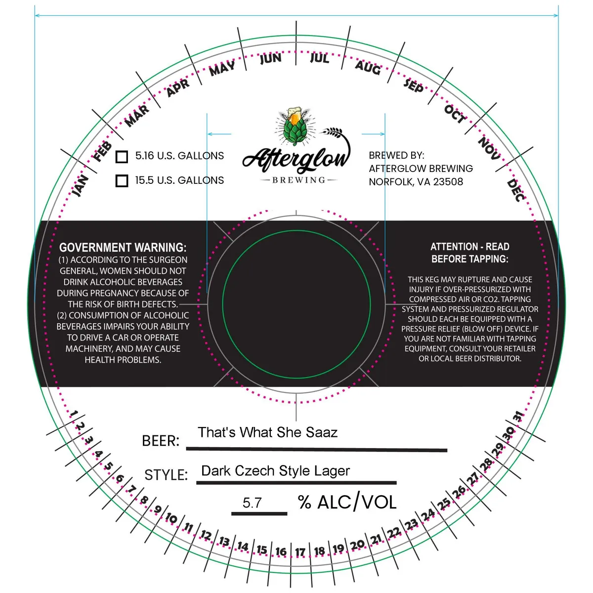 That's What She Saaz — full label as filed with TTB