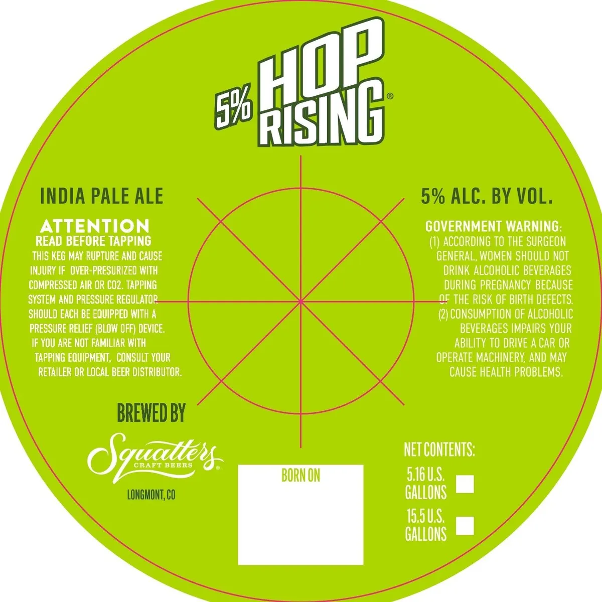 5% Hop Rising — full label as filed with TTB