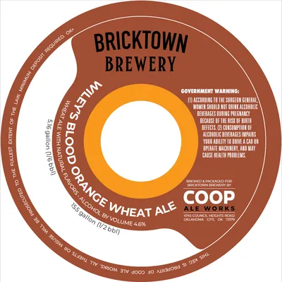 Wiley's Blood Orange Wheat Ale label