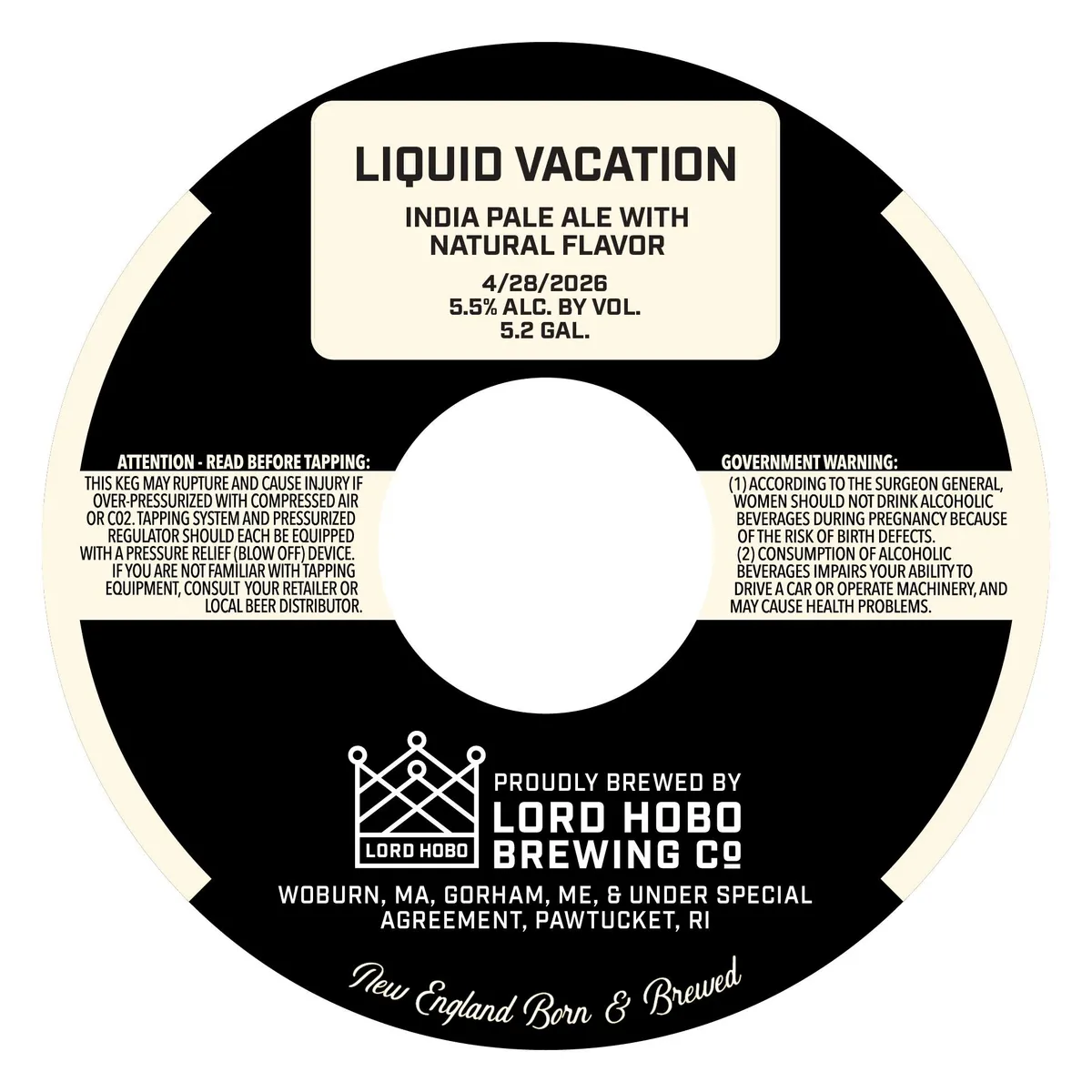 Liquid Vacation — full label as filed with TTB