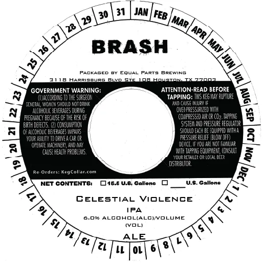 Celestial Violence — full label as filed with TTB