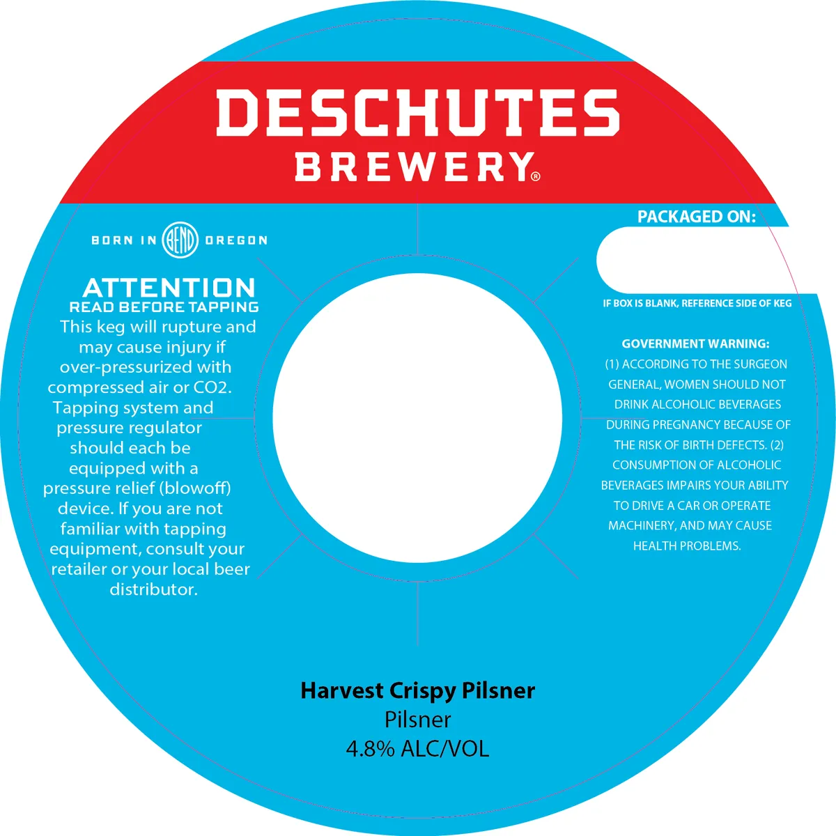 Harvest Crispy Pilsner — full label as filed with TTB