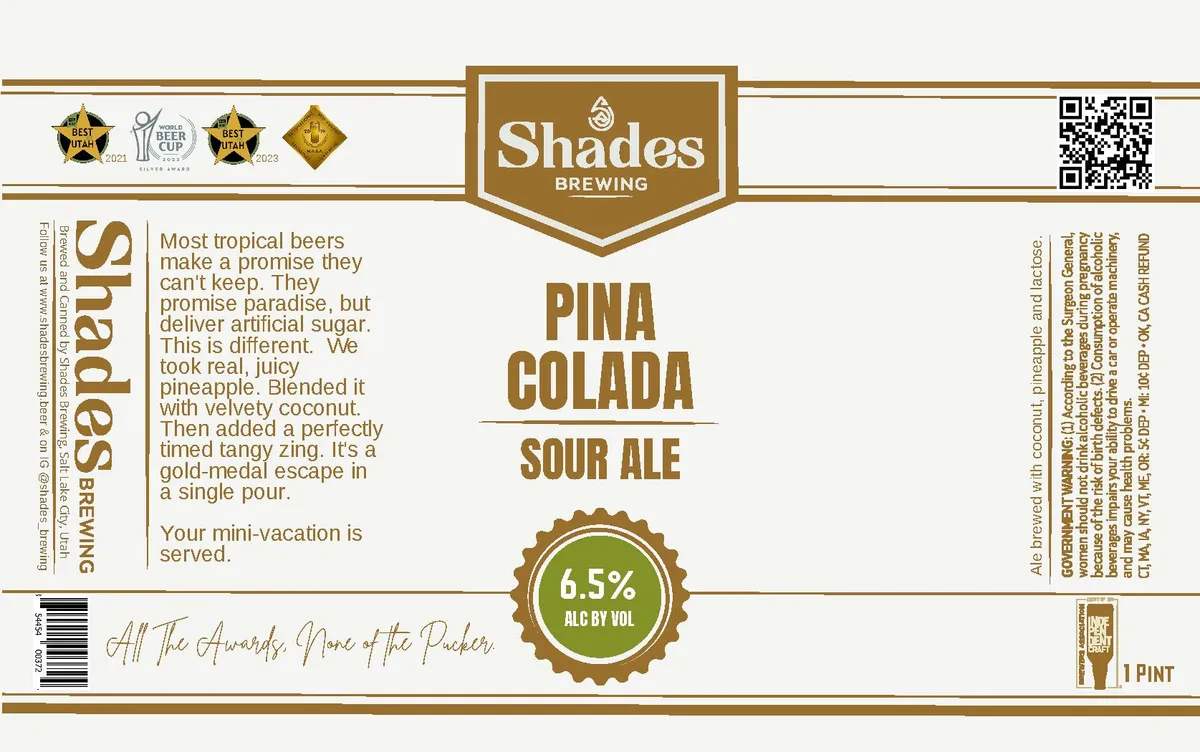 Pina Colada Sour Ale label