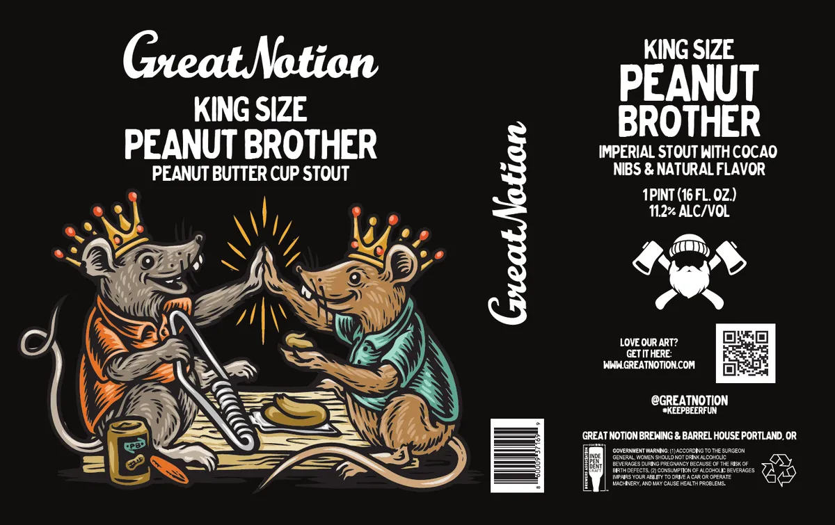 King Size Peanut Brother — full label as filed with TTB