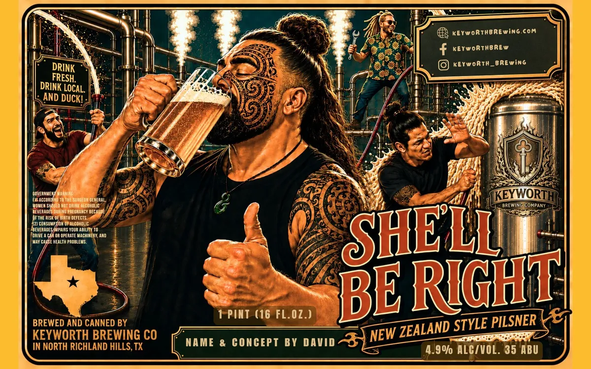 She'll Be Right — full label as filed with TTB