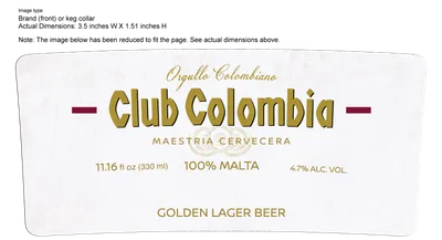 Club Colombia Dorada label