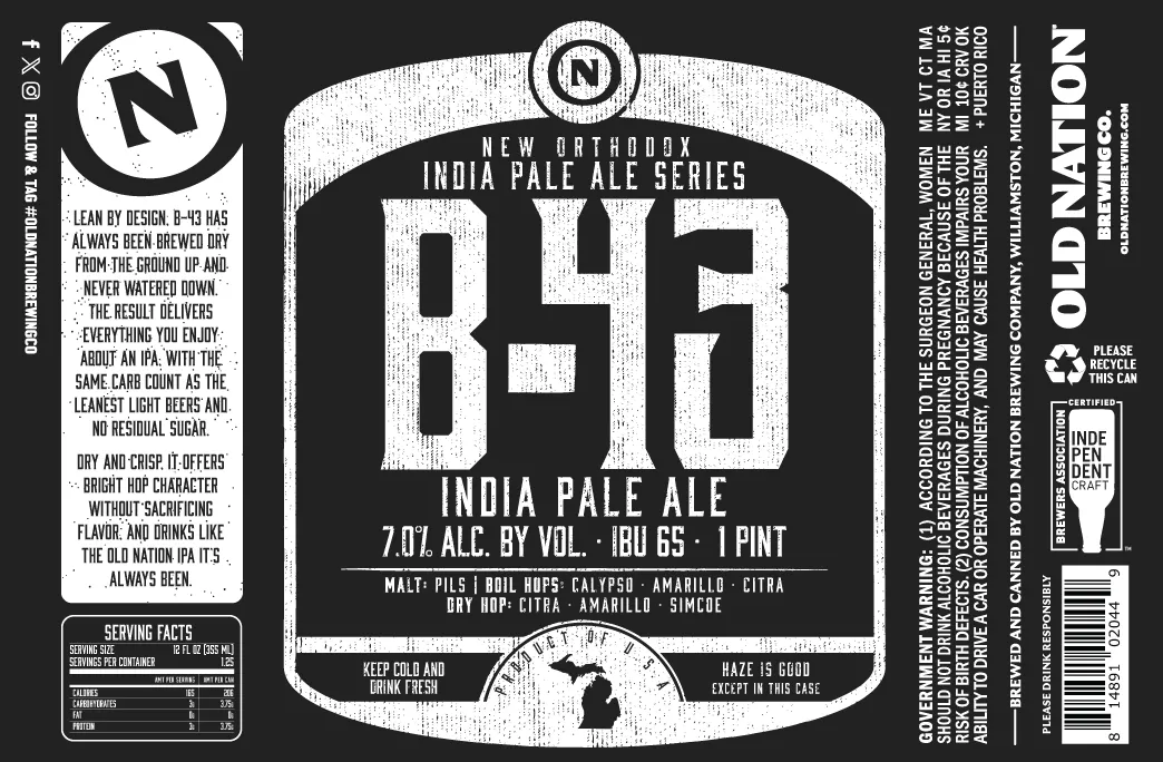 B-43 — full label as filed with TTB