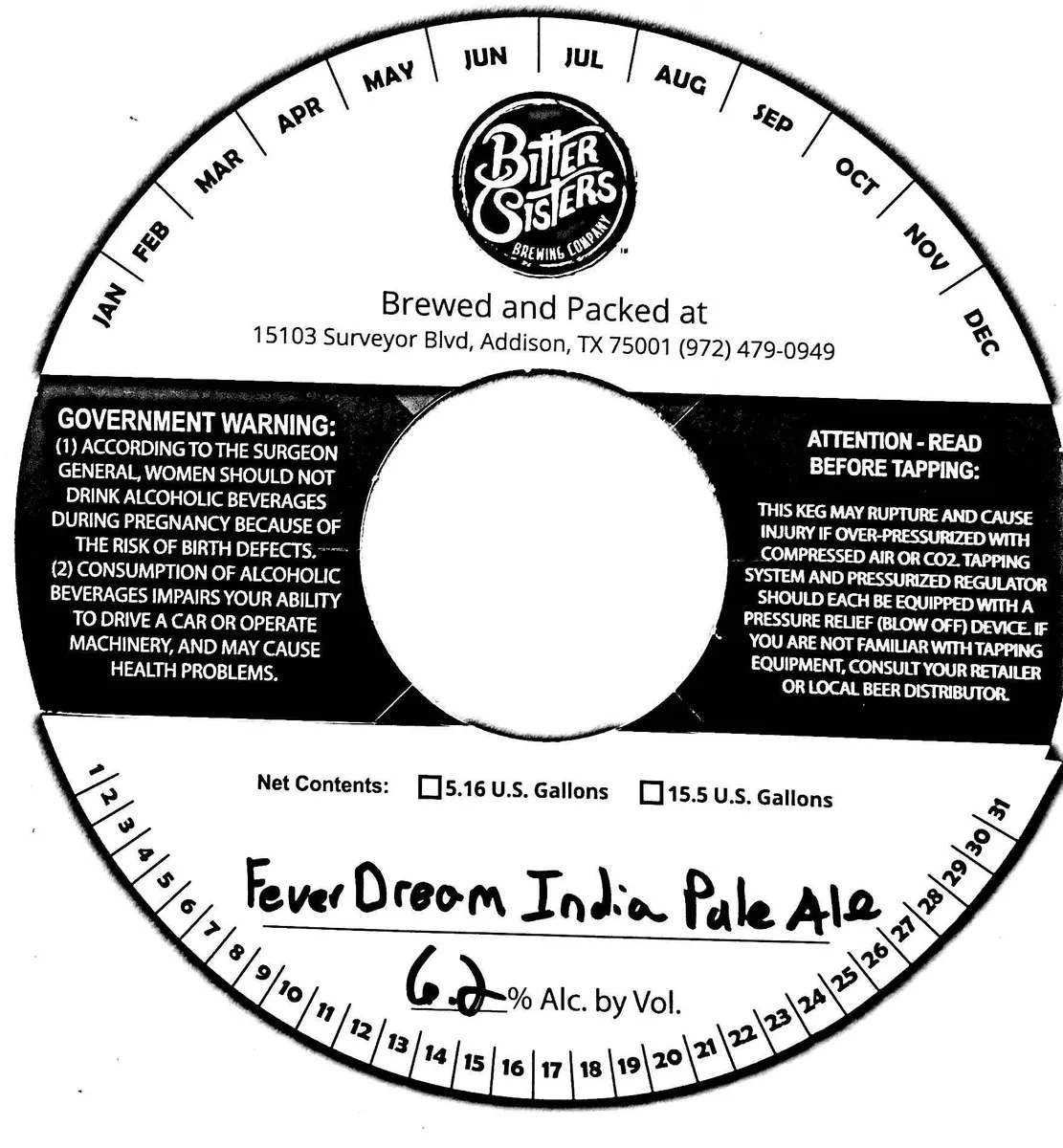 Fever Dream India Pale Ale — full label as filed with TTB