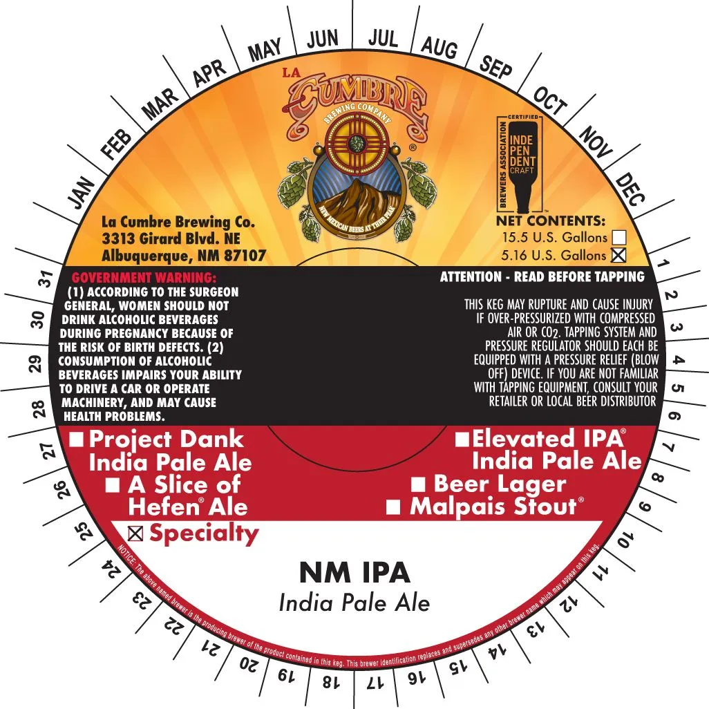 NM IPA — full label as filed with TTB
