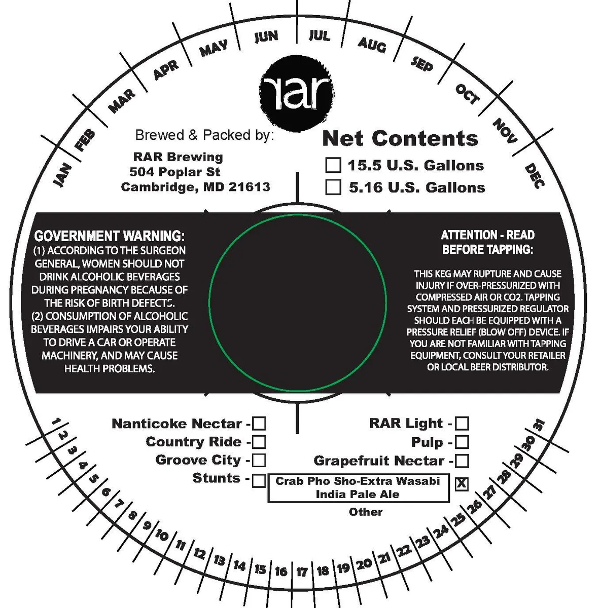 Crab Pho Sho-Extra Wasabi — full label as filed with TTB
