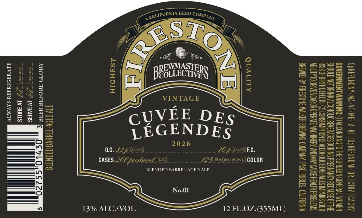 Cuvée Des Légendes — full label as filed with TTB