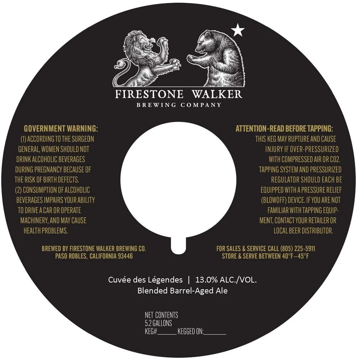 Cuvée des Légendes — full label as filed with TTB