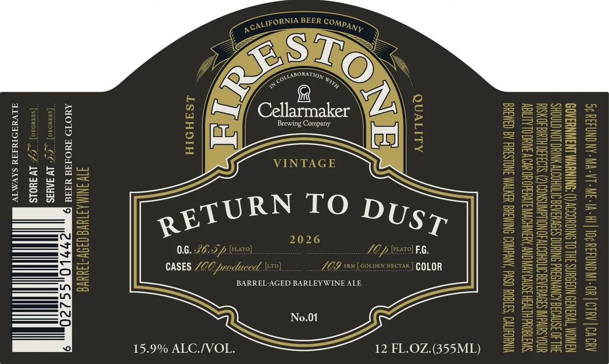 Return To Dust — full label as filed with TTB