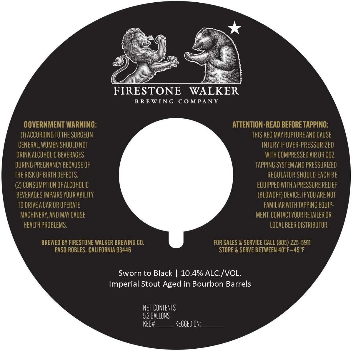 Sworn to Black — full label as filed with TTB