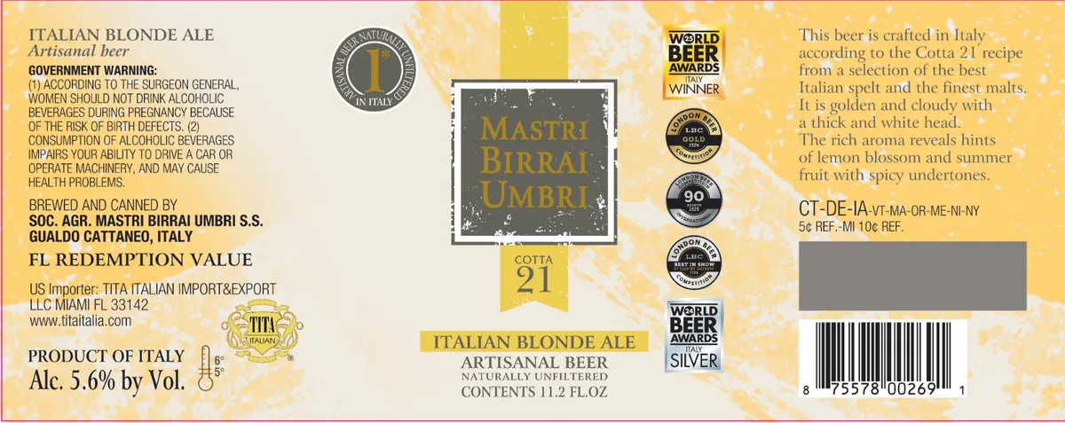 Mastri Birrai Umbri — full label as filed with TTB