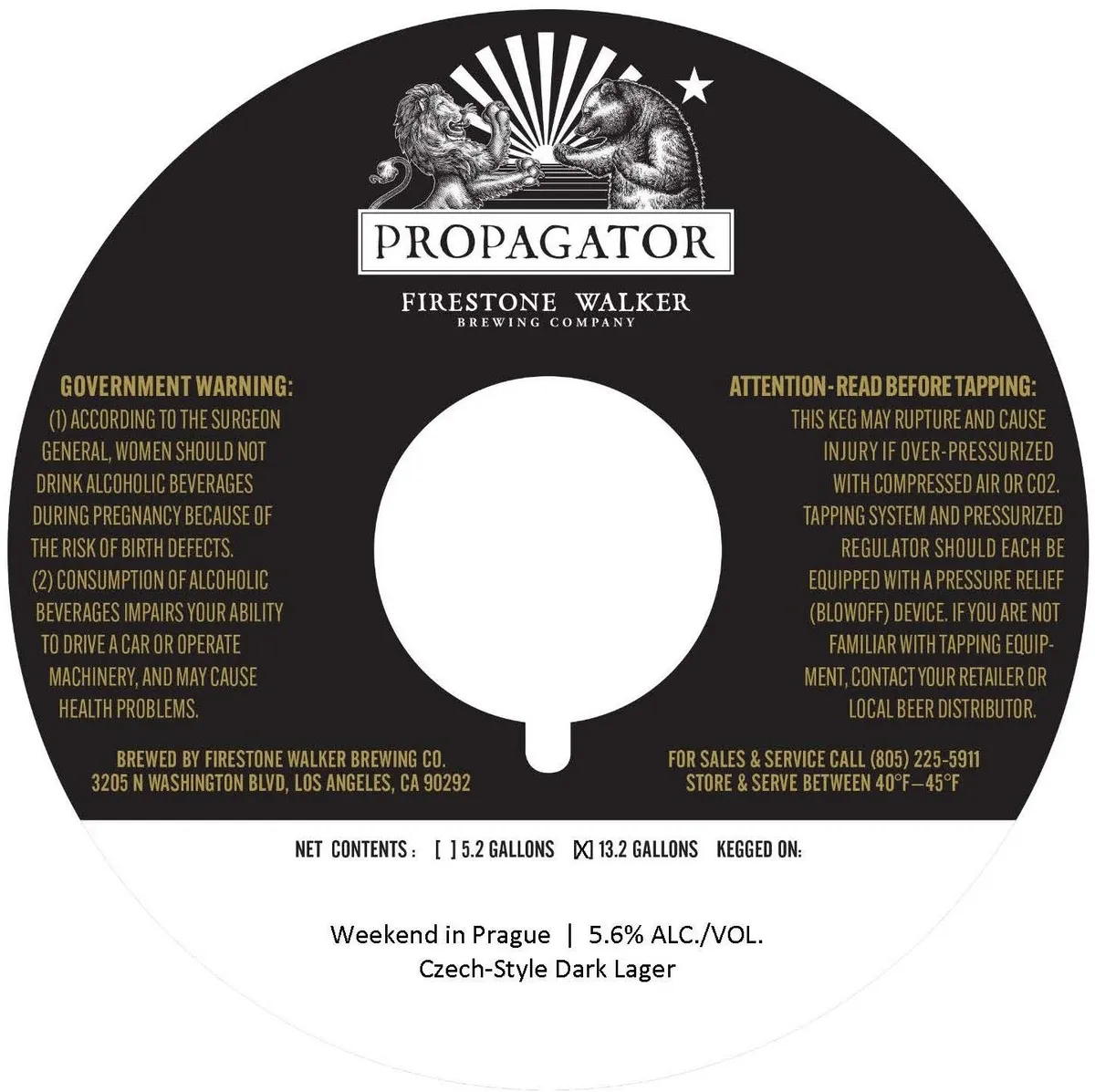 Weekend in Prague — full label as filed with TTB