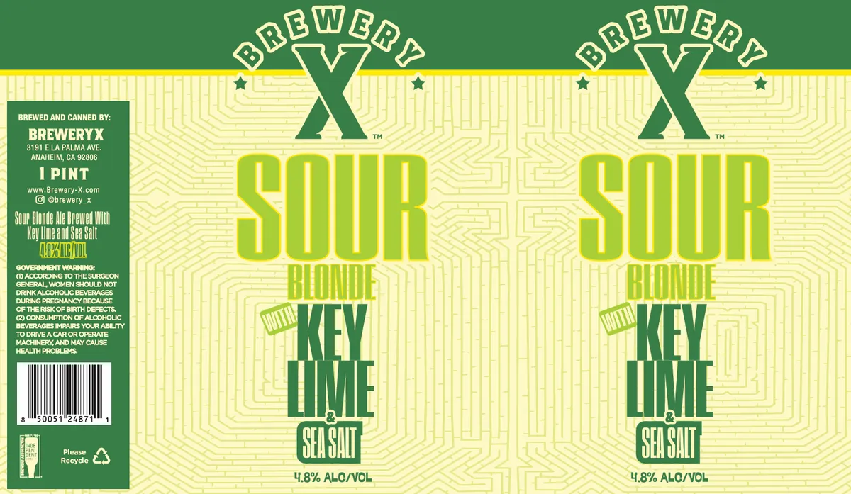 Sour Blonde Key Lime & Sea Salt — full label as filed with TTB