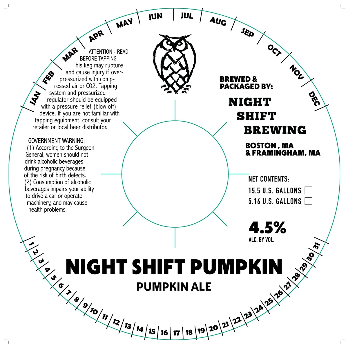Night Shift Pumpkin — full label as filed with TTB