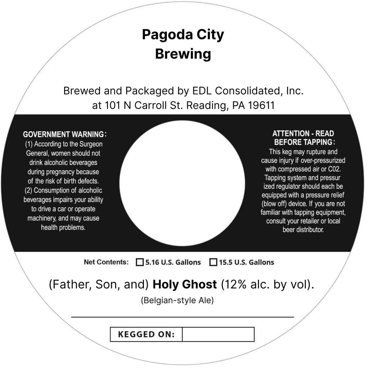(Father, Son, and) Holy Ghost — full label as filed with TTB