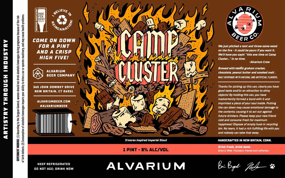Camp Cluster — full label as filed with TTB