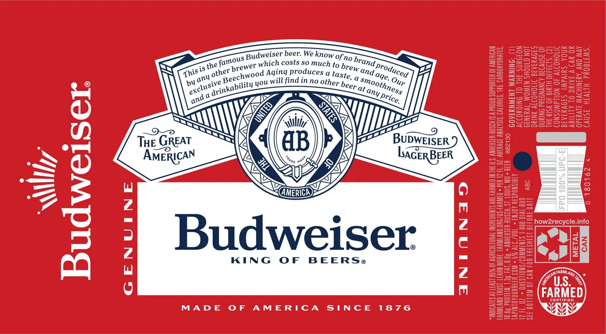 Budweiser — full label as filed with TTB