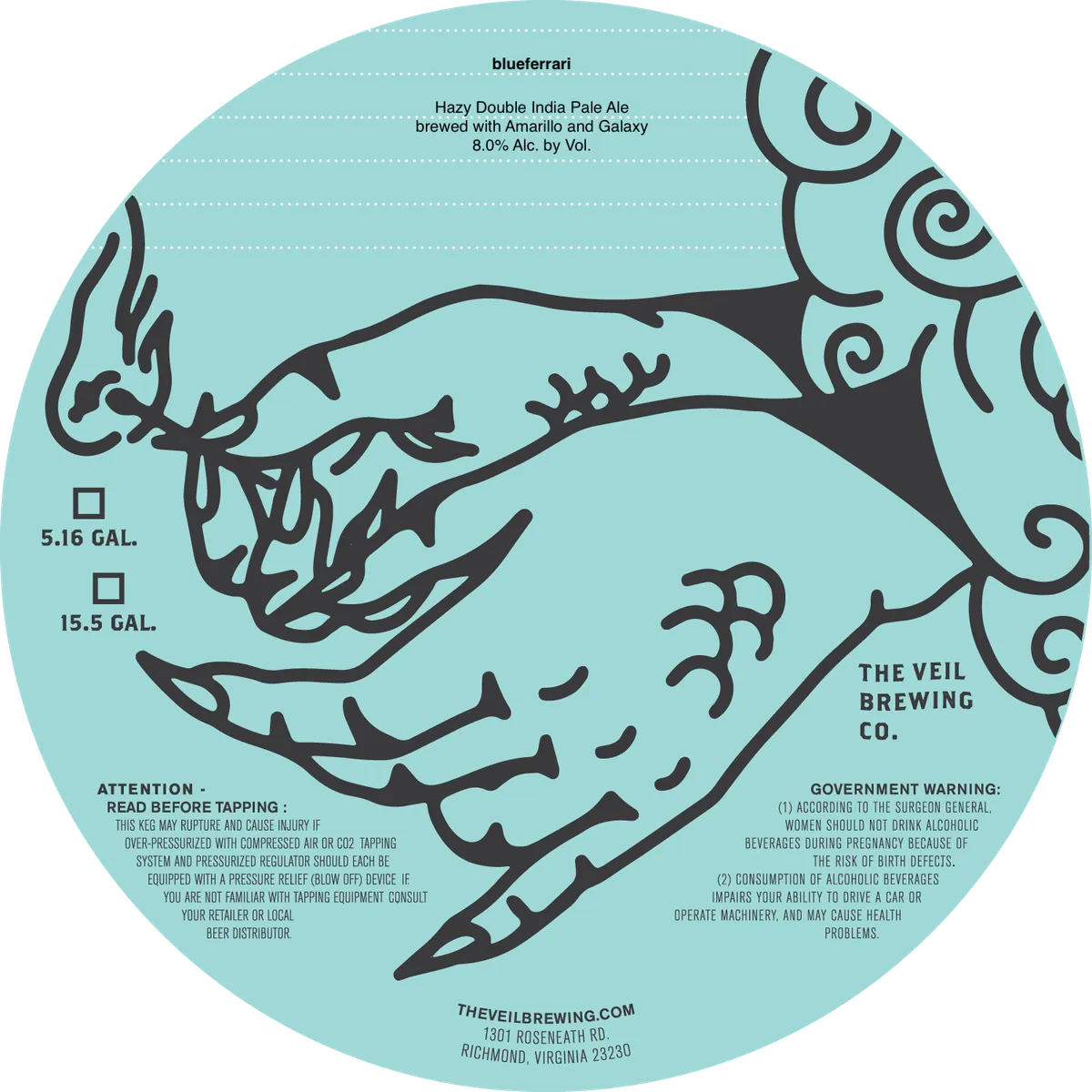 Blueferrari — full label as filed with TTB