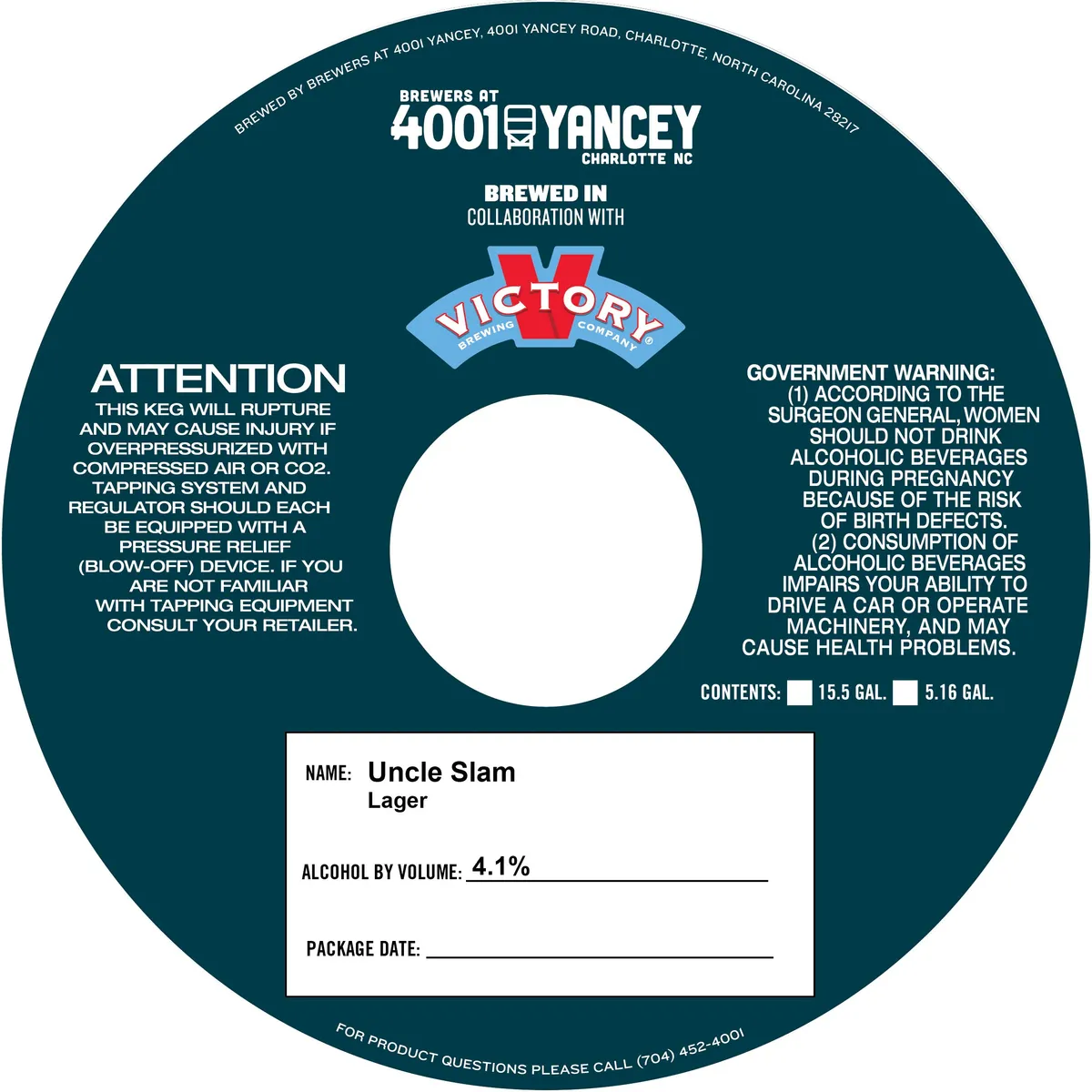 Uncle Slam — full label as filed with TTB