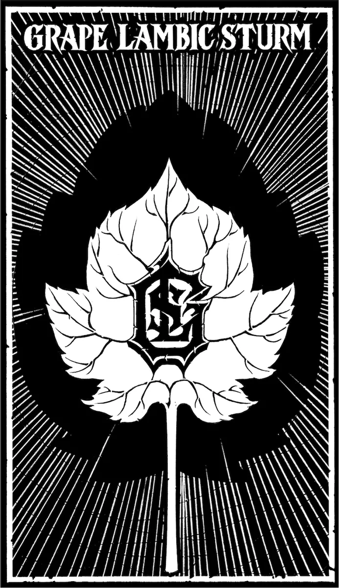 Mazel label art — GRAPE LAMBIC STURM