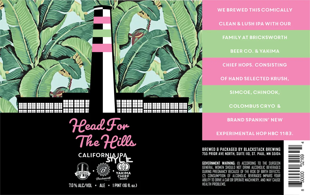 Head For The Hills — full label as filed with TTB