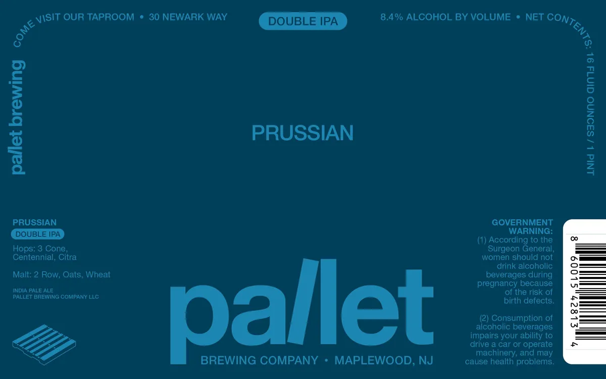 Prussian — full label as filed with TTB