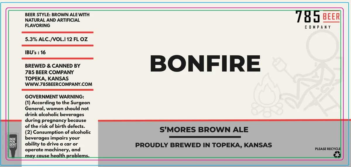 Bonfire — full label as filed with TTB