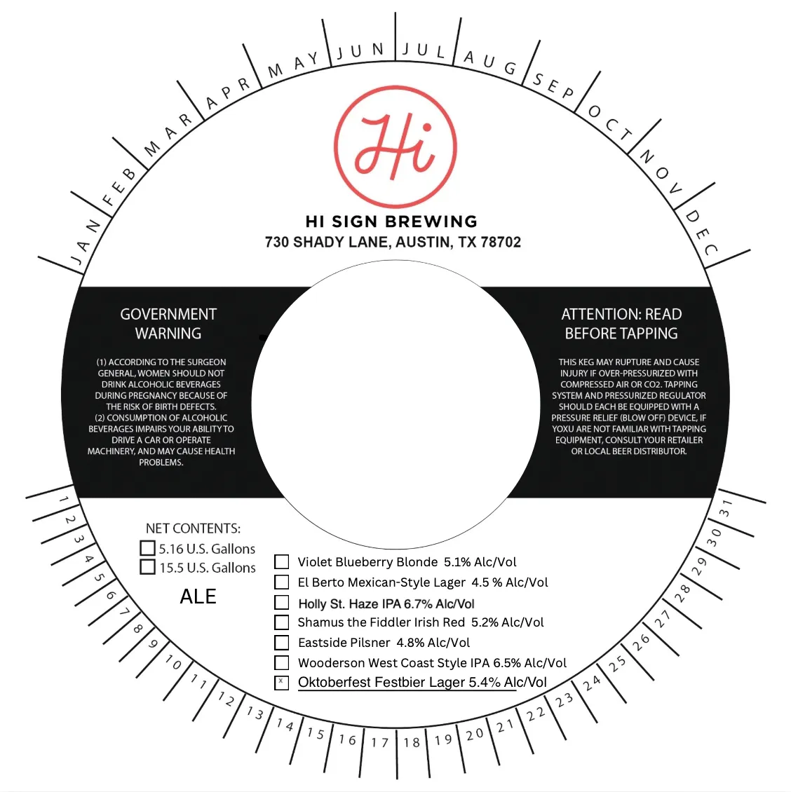 Oktoberfest Festbier Lager — full label as filed with TTB