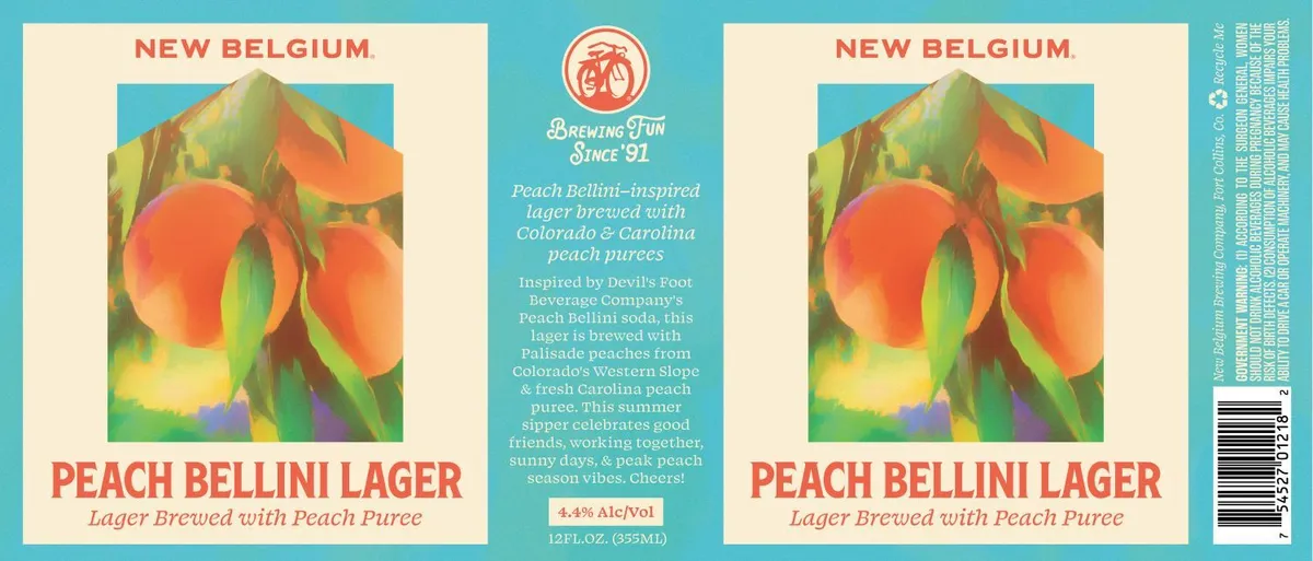 Peach Bellini Lager — full label as filed with TTB