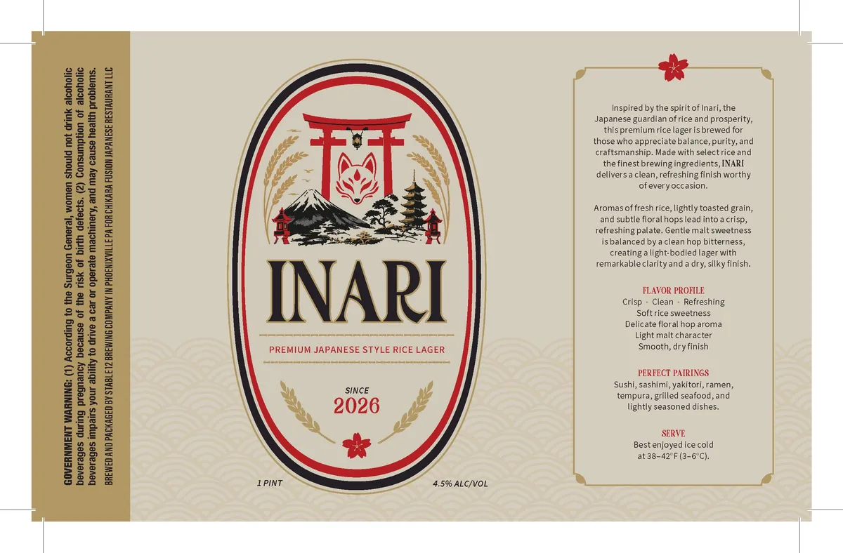 Inari — full label as filed with TTB
