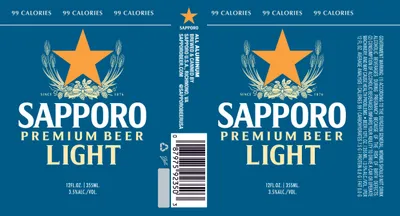 Sapporo Premium Beer Light label