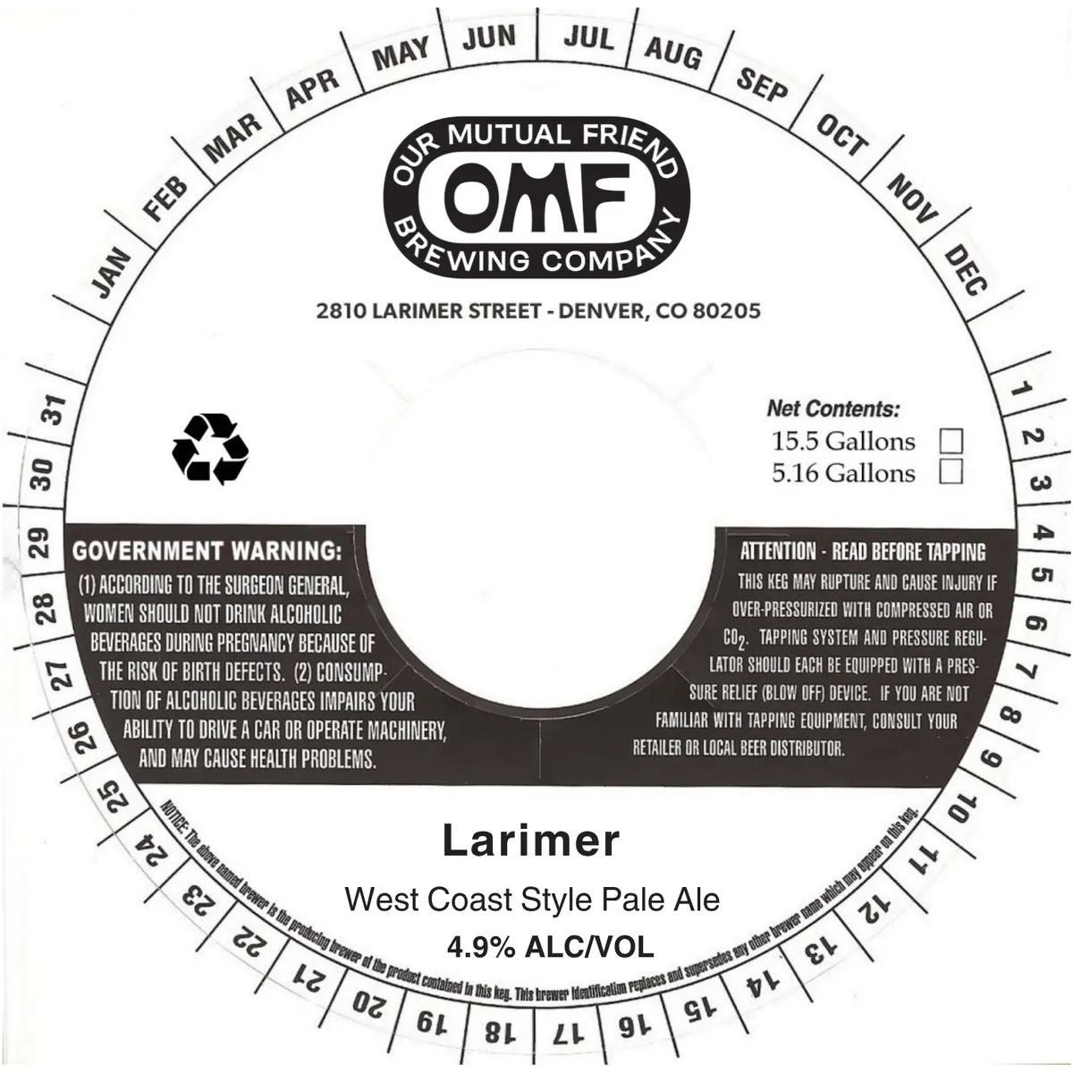 Larimer — full label as filed with TTB