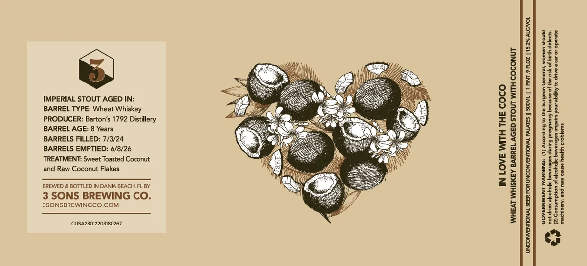 In Love With The Coco — full label as filed with TTB