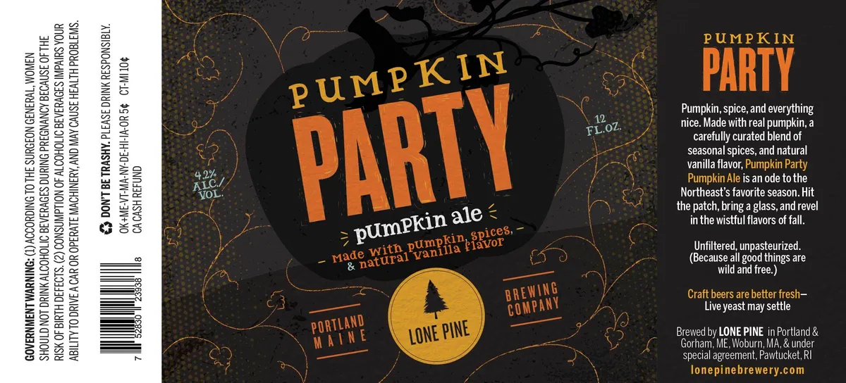 Pumpkin Party — full label as filed with TTB