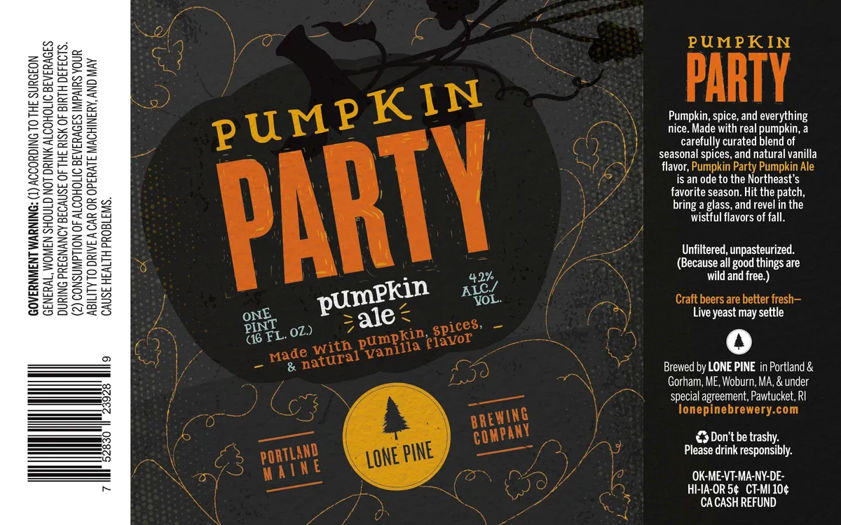 Pumpkin Party — full label as filed with TTB
