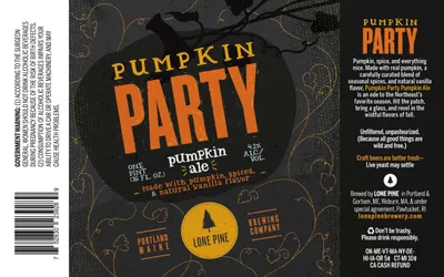 Pumpkin Party label