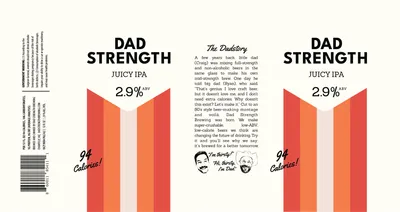 Dad Strength Juicy IPA label