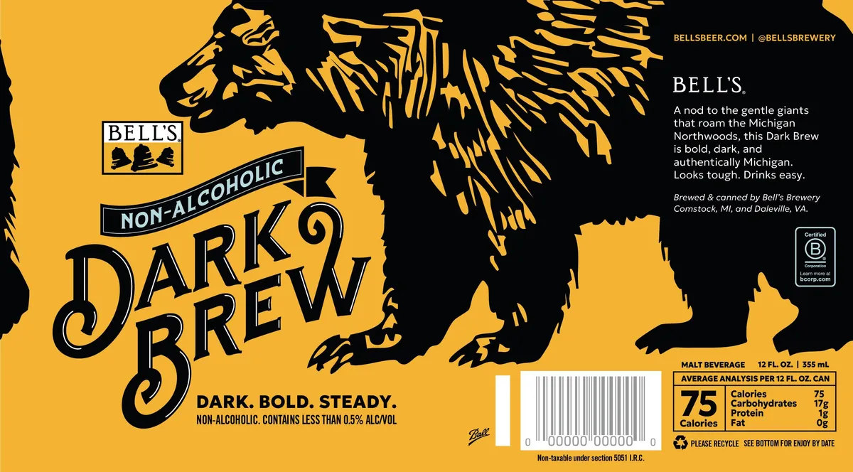 Non-Alcoholic Dark Brew — full label as filed with TTB