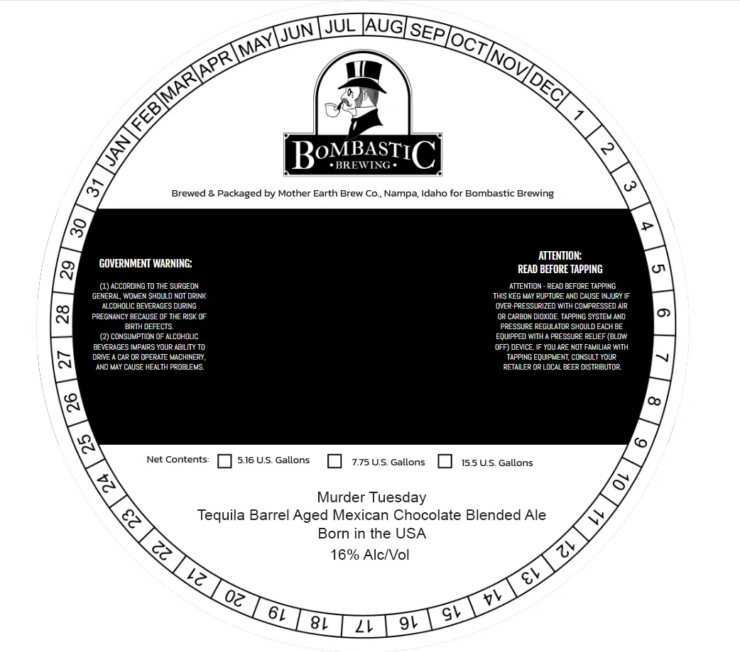 Murder Tuesday — full label as filed with TTB