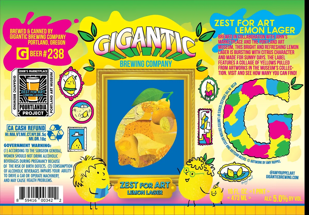 Zest for Art Lemon Lager — full label as filed with TTB