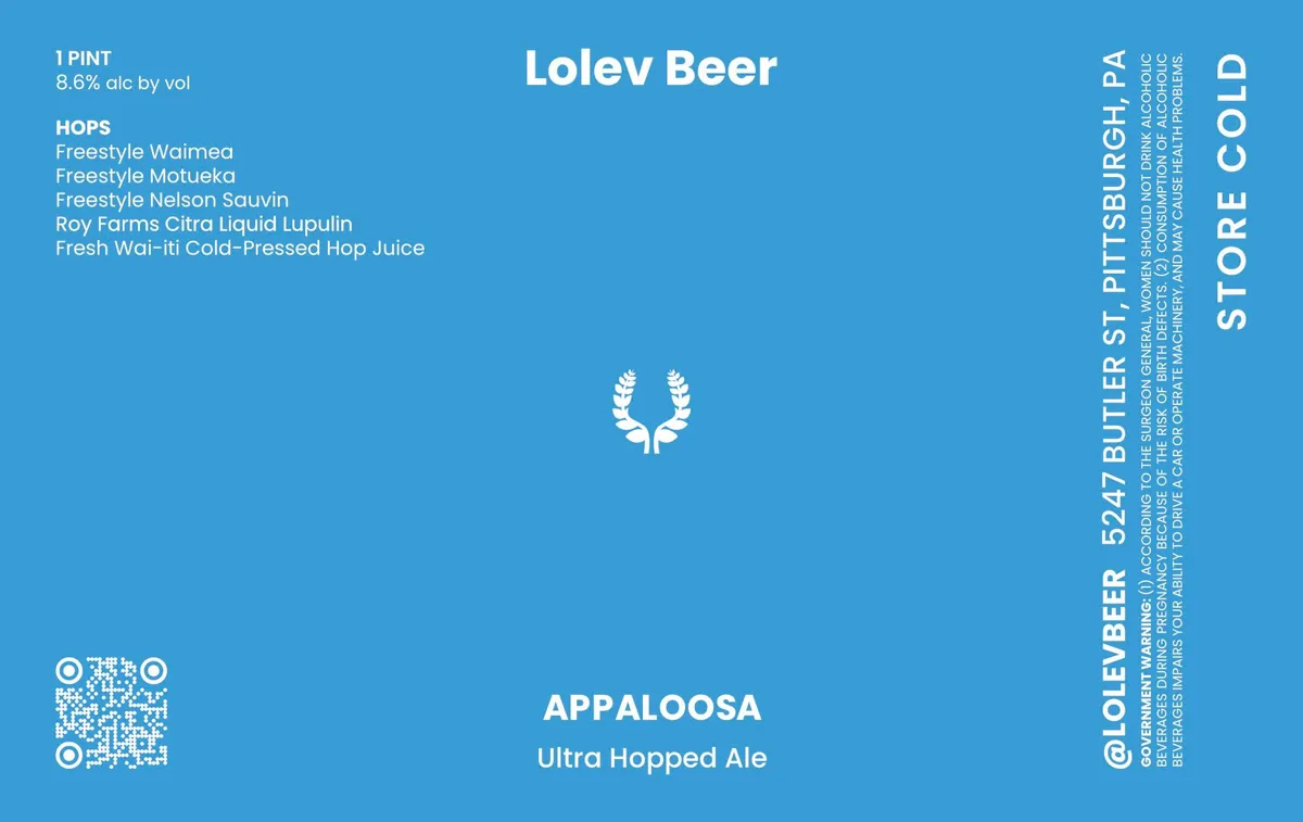 Appalossa — full label as filed with TTB