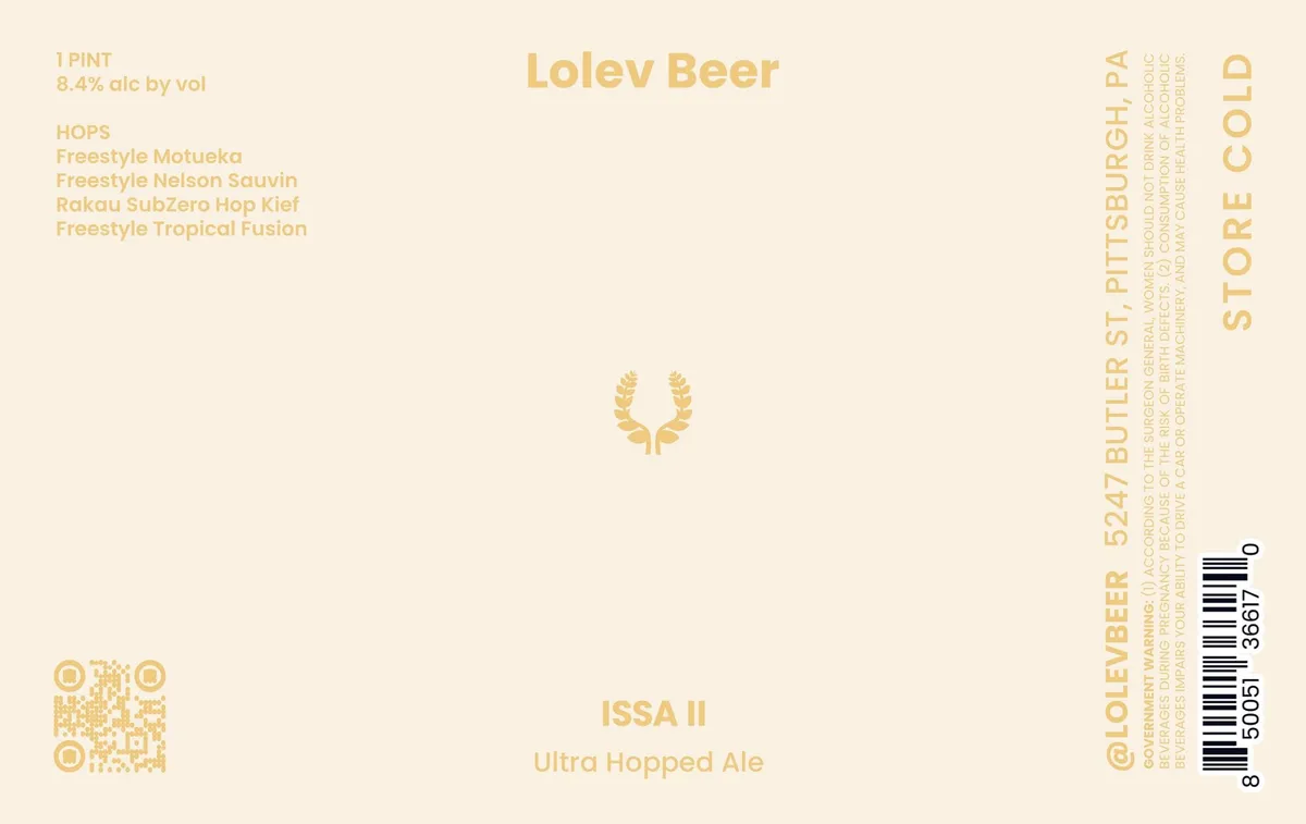ISSA II — full label as filed with TTB