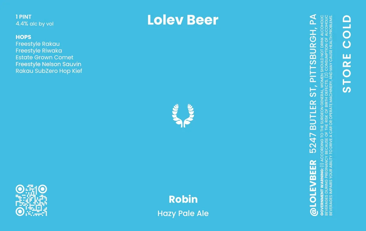 Robin — full label as filed with TTB