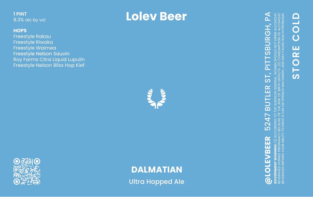 Dalmation — full label as filed with TTB