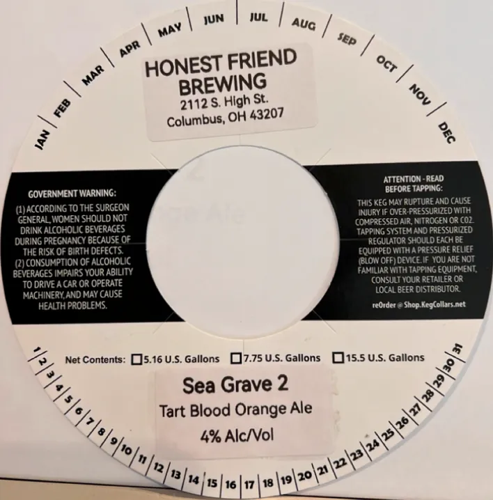 Sea Grave 2 — full label as filed with TTB