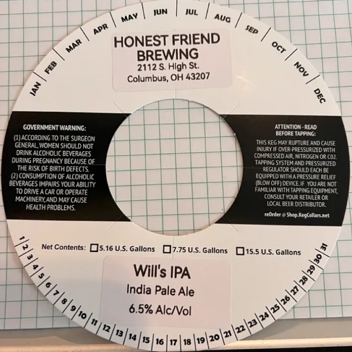 Will's IPA — full label as filed with TTB